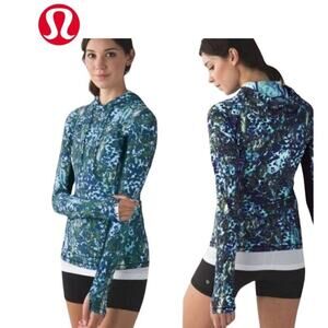 Lululemon 1/2 Zip Long Sleeve Pullover Hoodie | Floral Sport | Small
